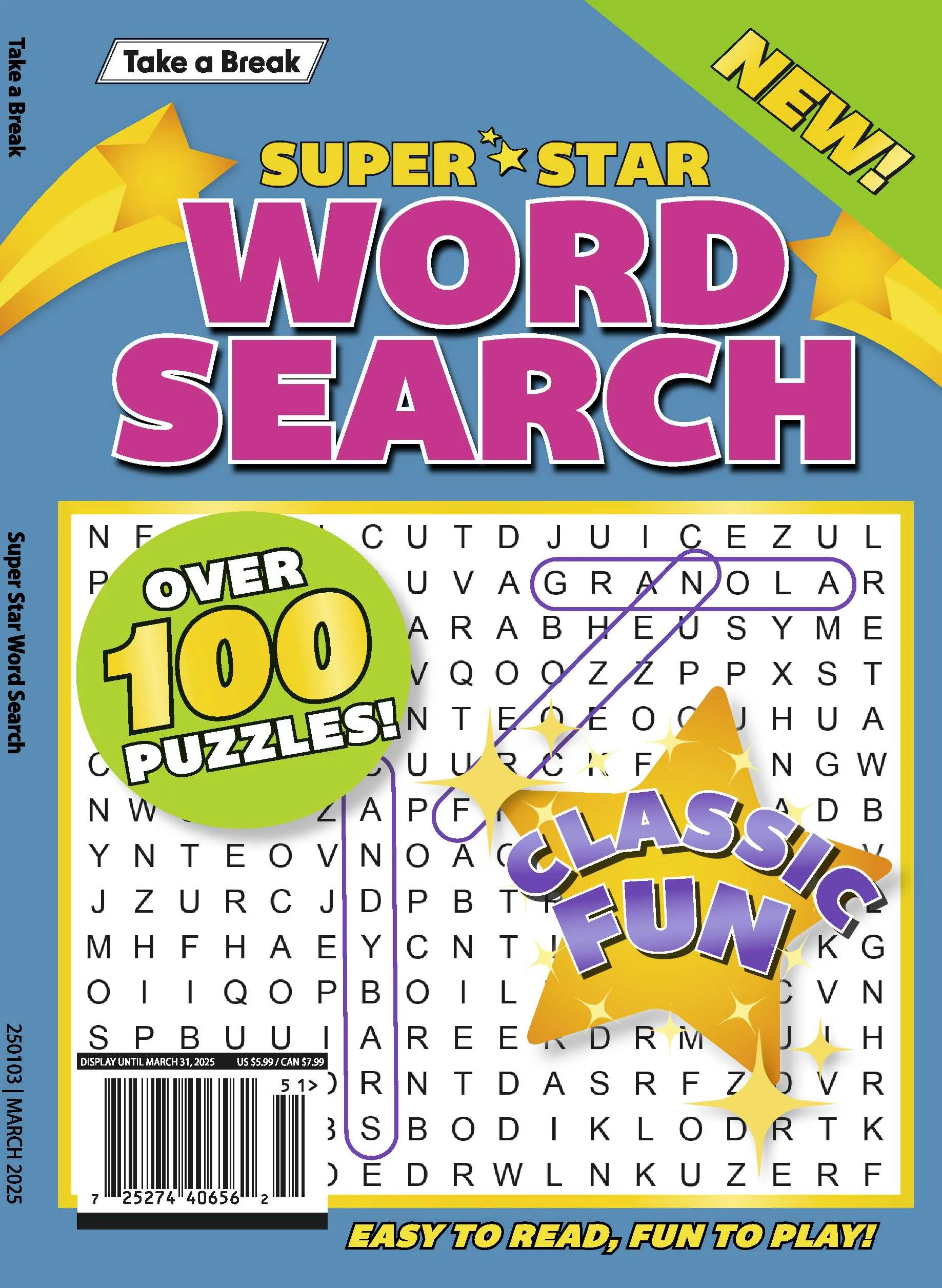 Take a Break - Superstar Word Search 24.12.27: Over 100 Puzzles, Classic Fun, Easy To Read, Fun To Play & More!