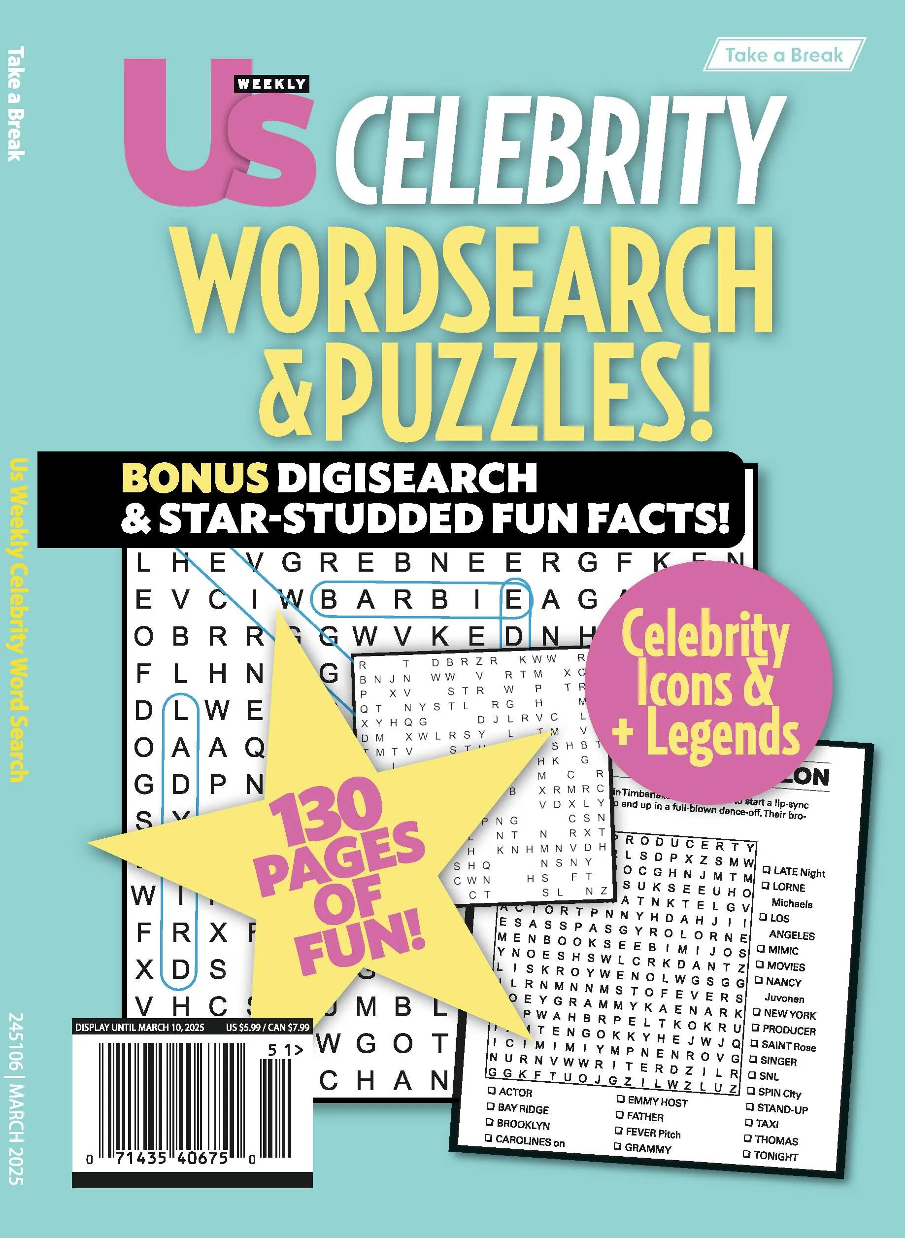 Take a Break - Us Weekly Celebrity Word Search &Puzzles 24.12.06: 130 Pages Of Fun, Celebrities, Icons, Legends! Bonus DigiSearch & Star Studded Fun Facts & More!