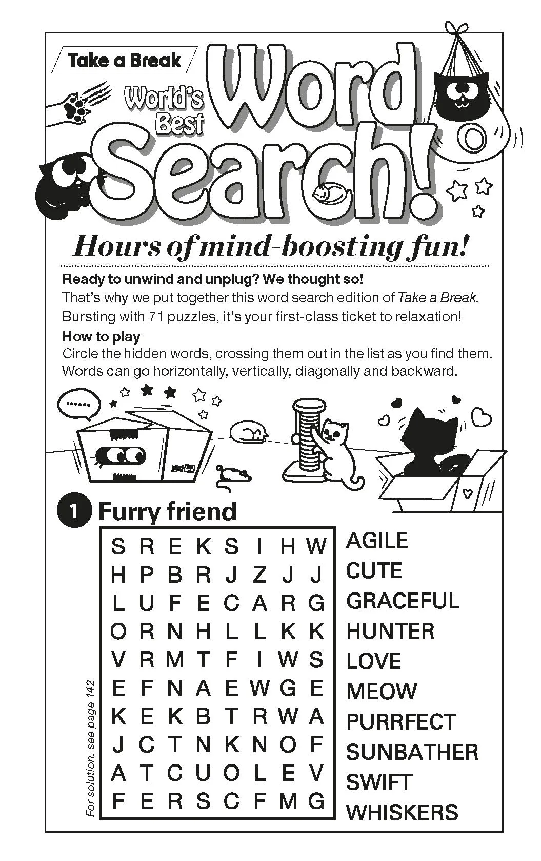 Take a Break -  Word Search 244802 Cat Lovers Special Edition : 71 Cat-Themed Puzzles, Hours Of Mind-Boosting Fun, Brain Challenges, Relax, Unwind, Unplug, Recharge, Enhance Your Skills & Solve!
