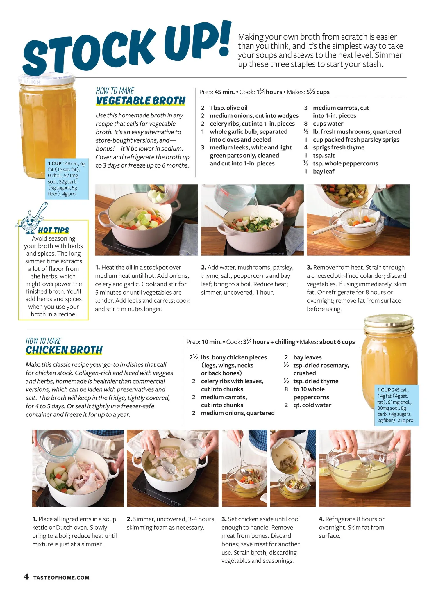 Taste Of Home - Soups: 107  Heart Warming Family Favorite Recipes, Easy To Follow For Busy Lifestyles, Prepare In 30 Minutes Or Less, Breads & Salads To Perfectly Complement Your Soup Creation & More!
