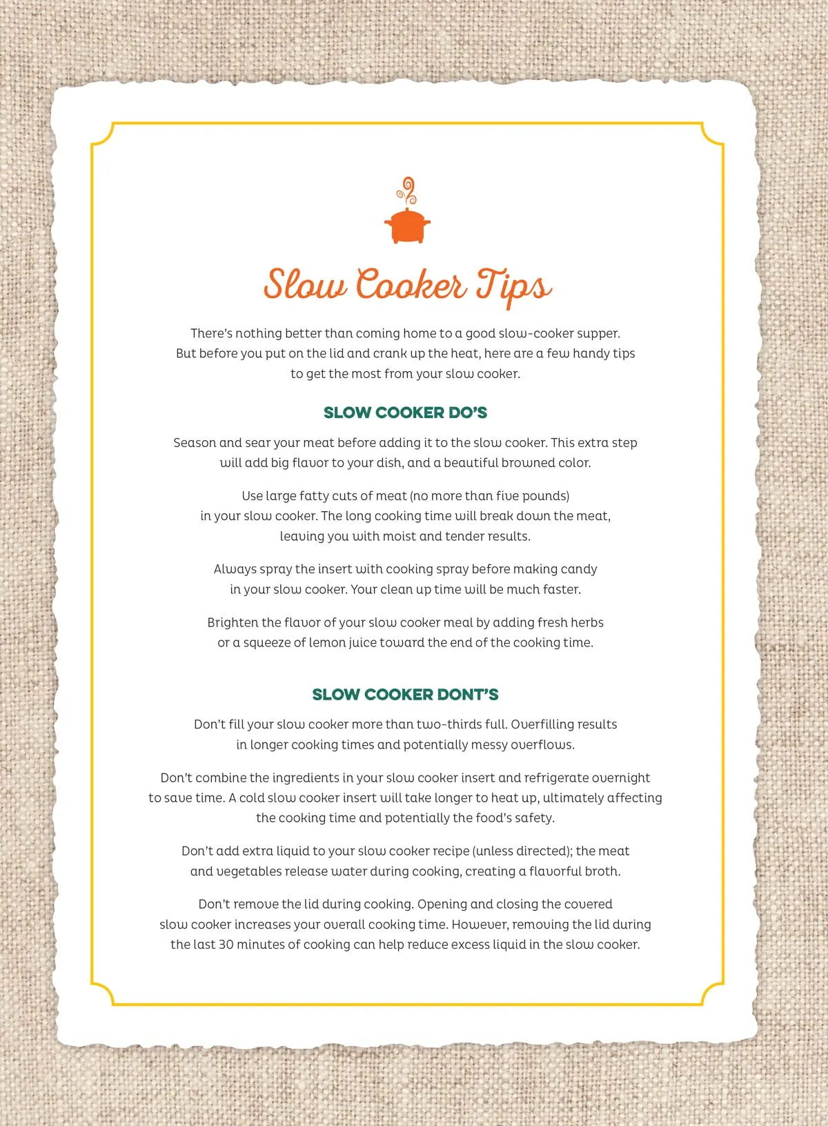 Taste Of The South - Southern Slow Cooker: 62 Time-Saving Recipes, Supper Made Simple, Do's & Don'ts, Soups & Stews, Classic Main Dishes, Simple Sides, Easy Leftover Ideas, Fast-Fix Desserts & More!