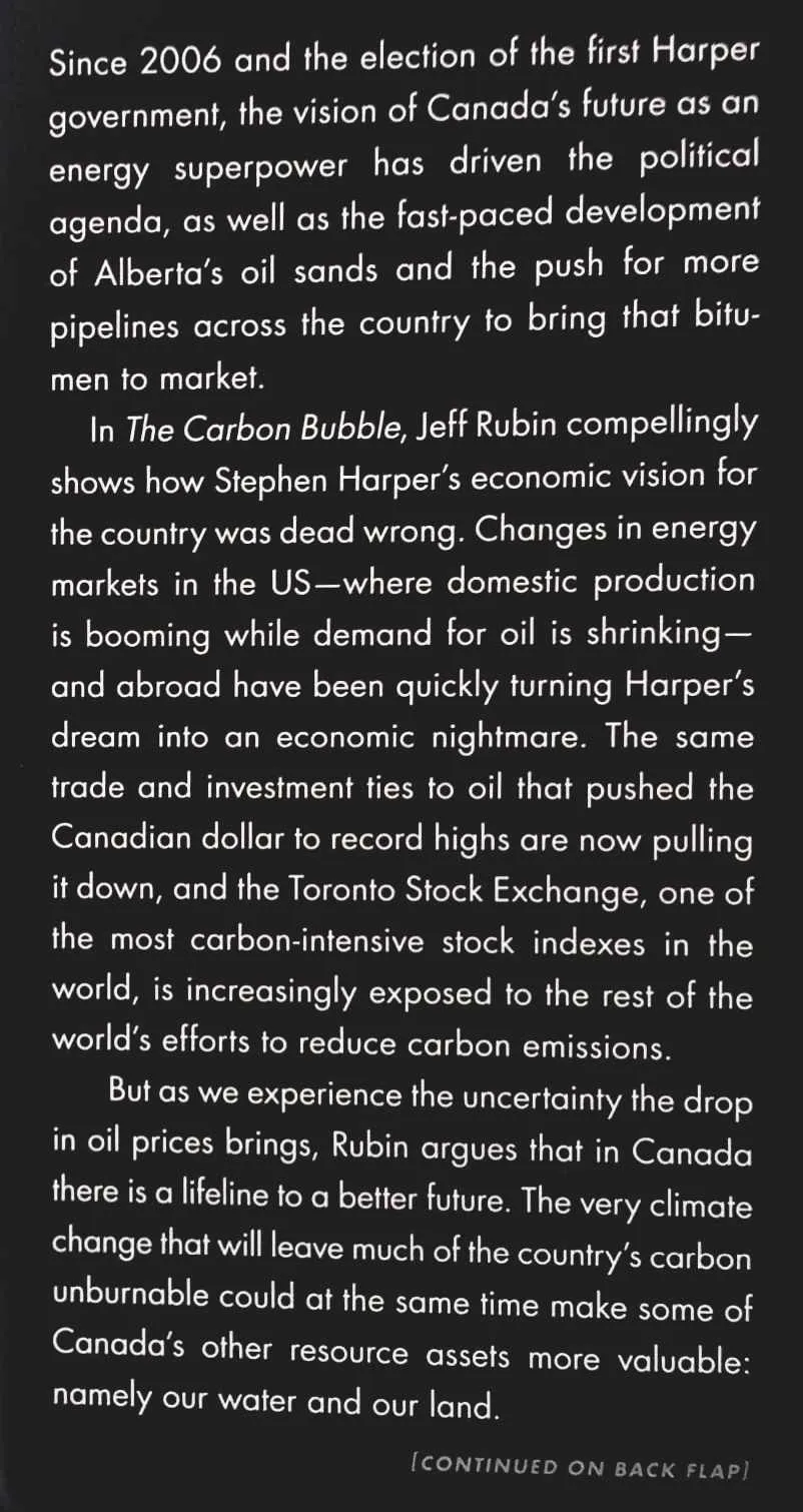 THE CARBON BUBBLE (SIGNED) - Jeff Rubin