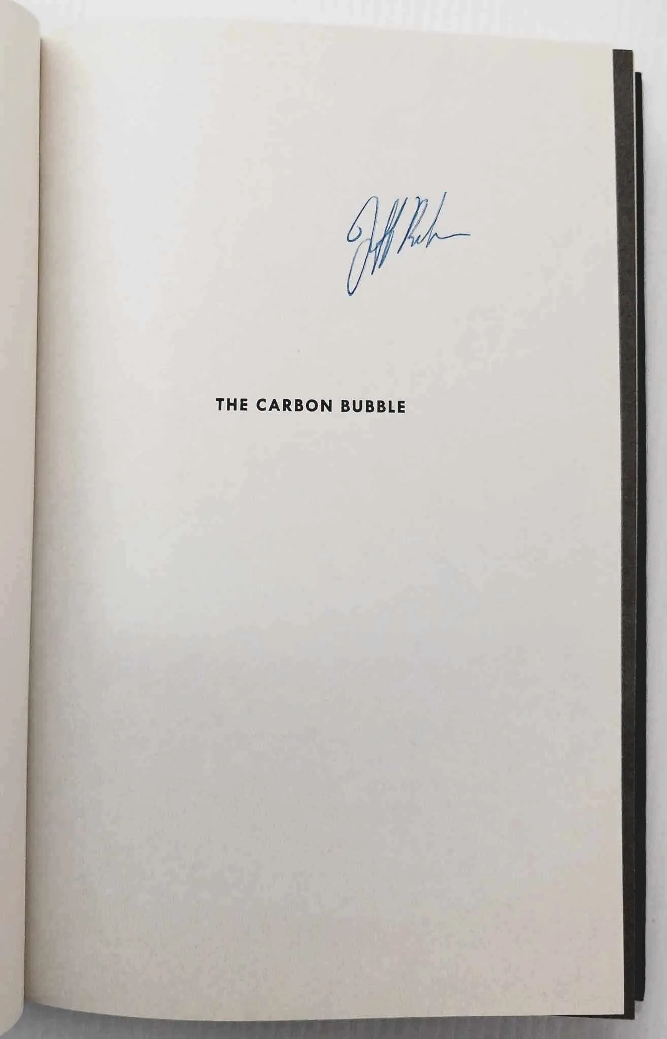 THE CARBON BUBBLE (SIGNED) - Jeff Rubin