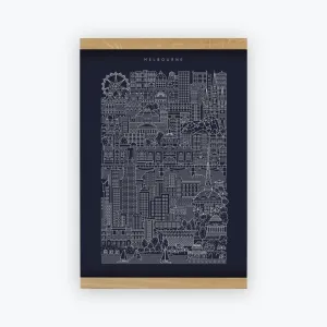 The City Works - Poster - Melbourne Blueprint - A3