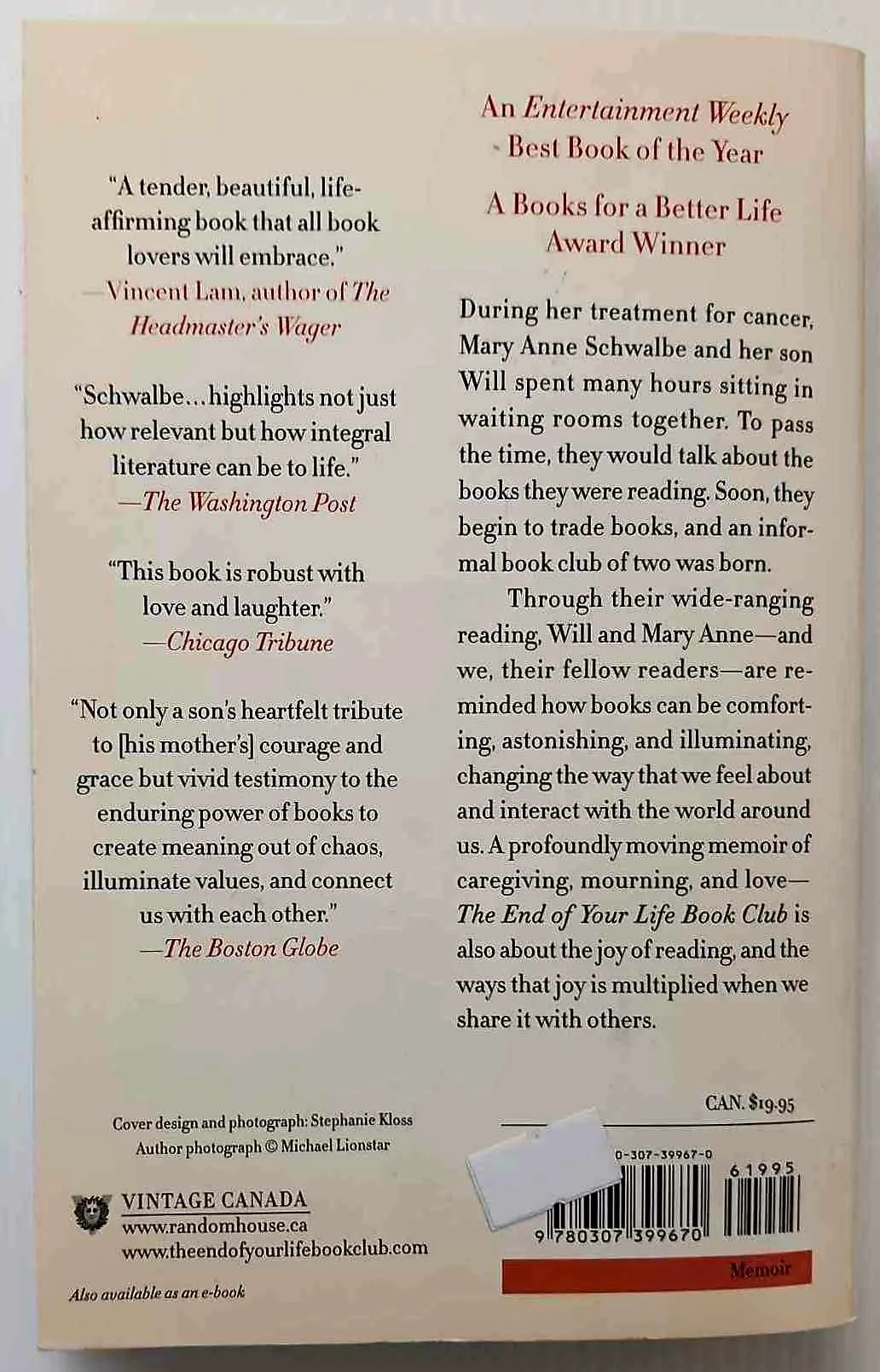THE END OF YOUR LIFE BOOK CLUB - Will Schwalbe