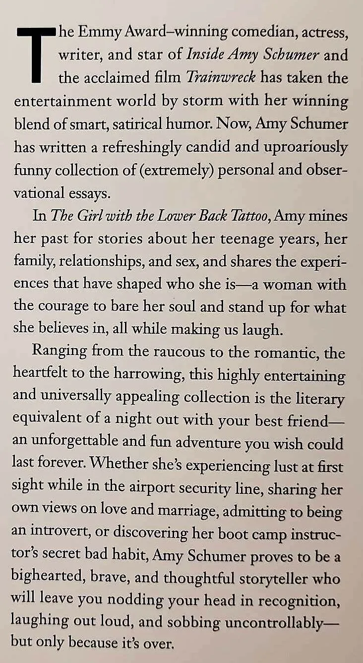 THE GIRL WITH THE LOWER BACK TATTOO - Amy Schumer