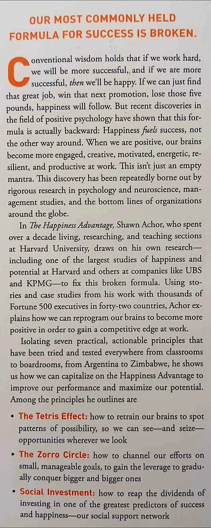 THE HAPPINESS ADVANTAGE - Shawn Achor