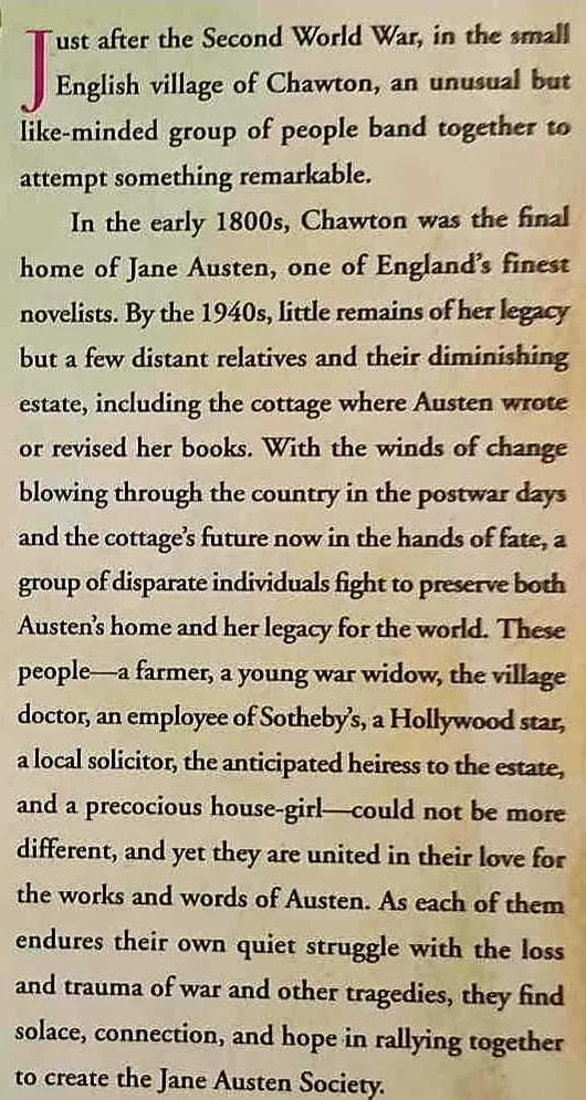 THE JANE AUSTEN SOCIETY - Natalie Jenner