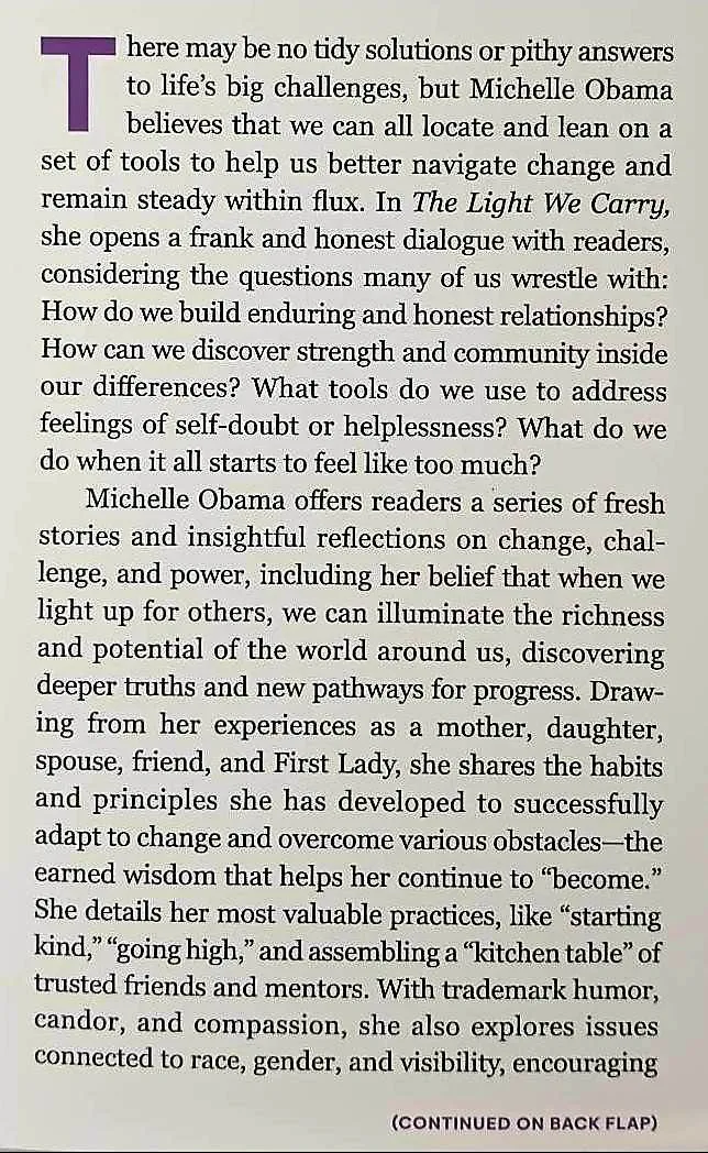 THE LIGHT WE CARRY - Michelle Obama