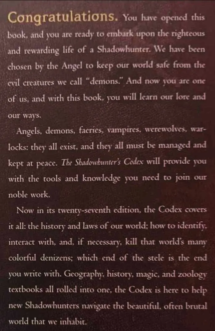 THE SHADOWHUNTER'S CODEX - Cassandra Clare, Joshua Lewis