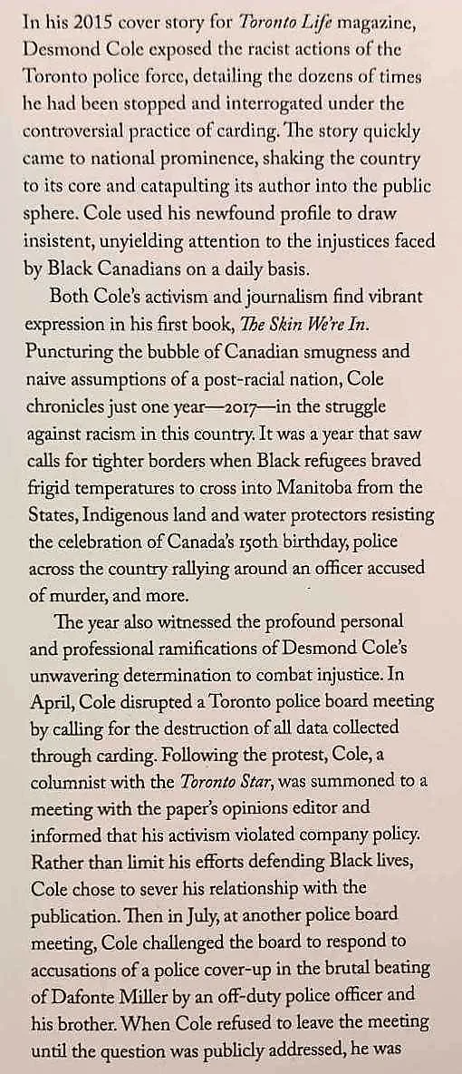THE SKIN WE'RE IN - Desmond Cole