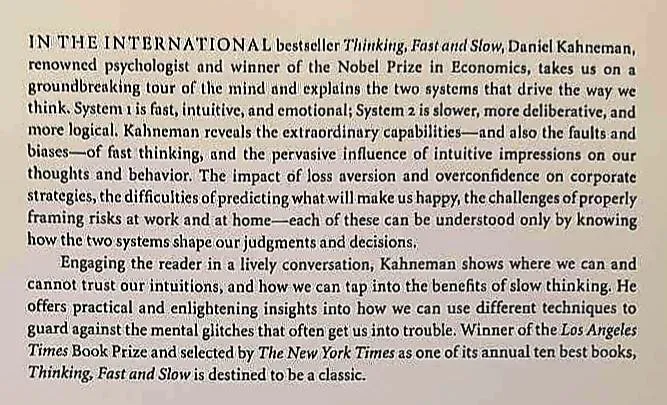 THINKING, FAST AND SLOW - Daniel Kahneman
