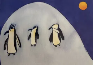 Three Penguins and the Moon PRINT Alison Lester