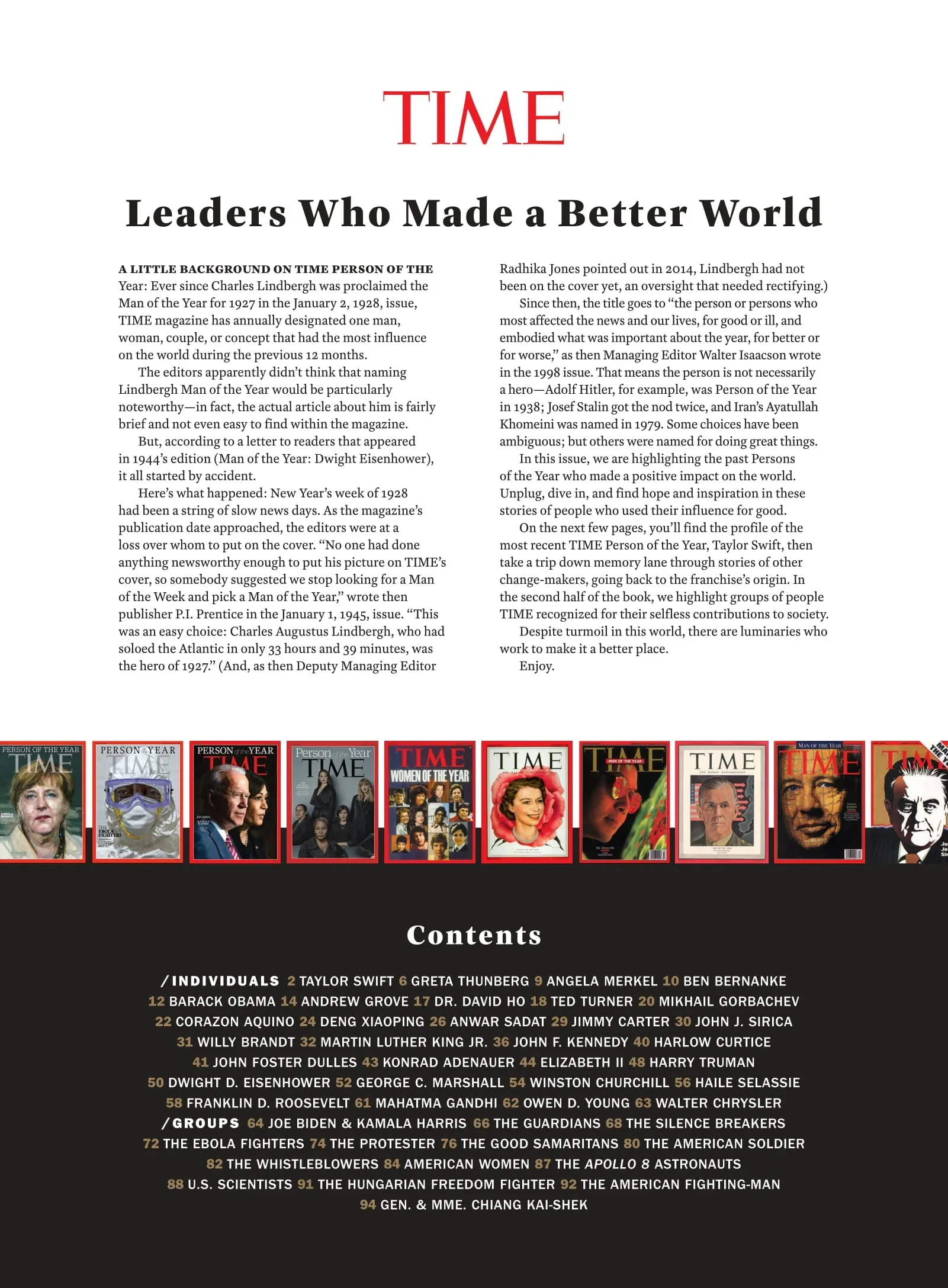 TIME Special Edition  Best Person Of The Year: Leaders Who Made A Better World, Barack Obama, John F. Kennedy, Queen Elizabeth II, American Soldier, Whistleblowers, Jimmy Carter, Taylor Swift & More!