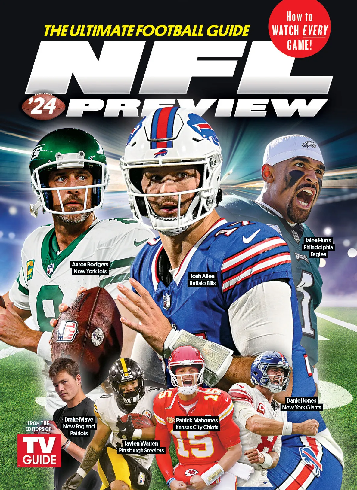 TV Guide - NFL '24 Preview: The Ultimate Football Guide, All 32 Teams, Expert Analysis From Favorite TV Commentators, Chiefs Dynasty Prediction, Sleepers, Fantasy Draft, Where & When To Watch Games!
