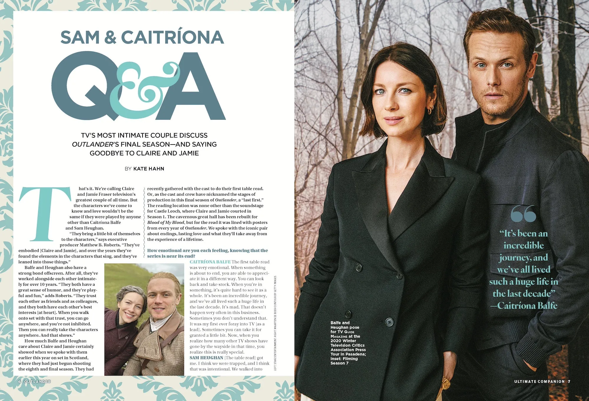 TV Guide - Outlander: Claire & Jamie's Love Story For The Ages, 15 Steamiest Moments, Sam Heughan & Caitrona Balfe Exclusive Interview, BTS, New Episode Previews, Blood Of My Blood Spinoff & More!