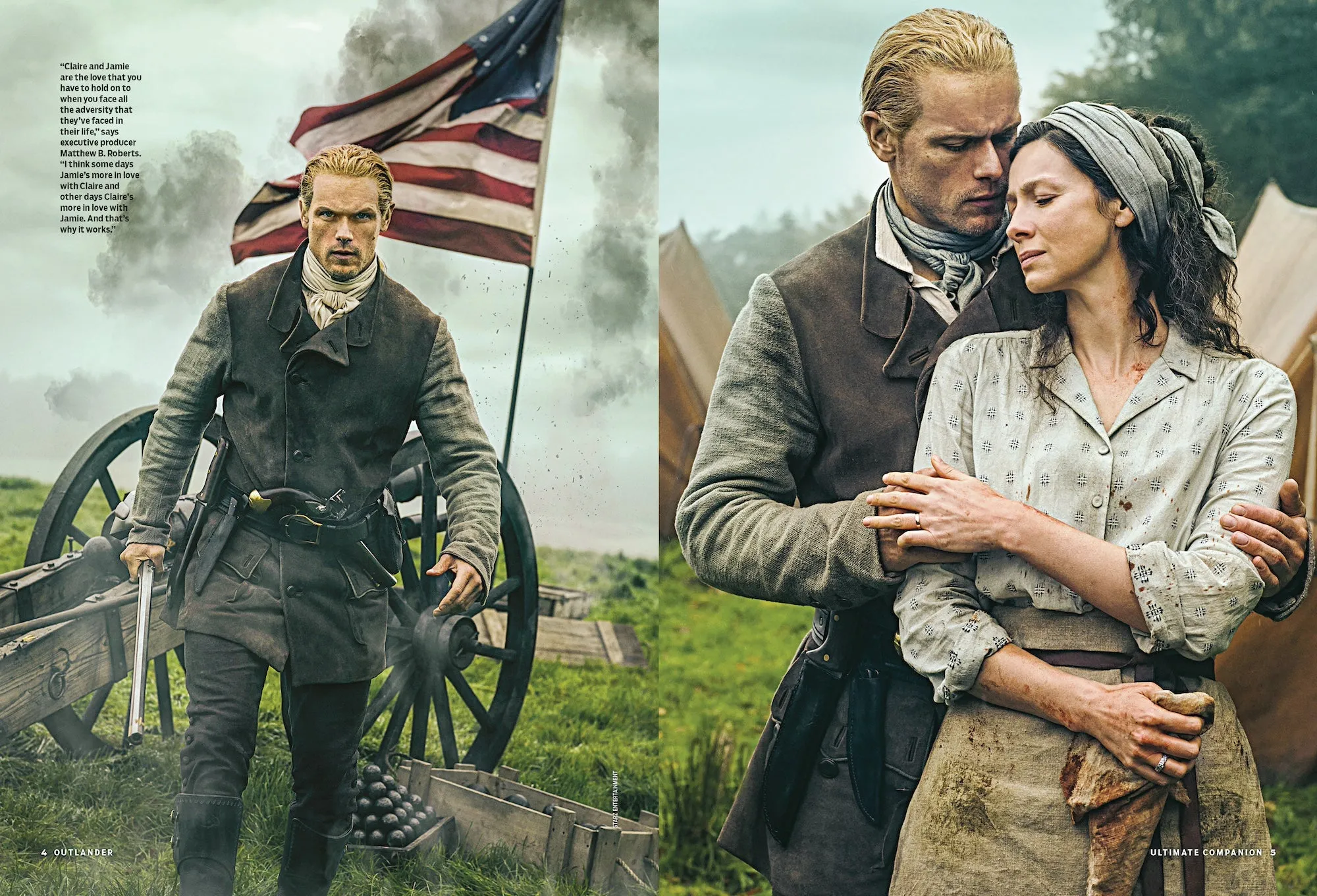 TV Guide - Outlander: Claire & Jamie's Love Story For The Ages, 15 Steamiest Moments, Sam Heughan & Caitrona Balfe Exclusive Interview, BTS, New Episode Previews, Blood Of My Blood Spinoff & More!