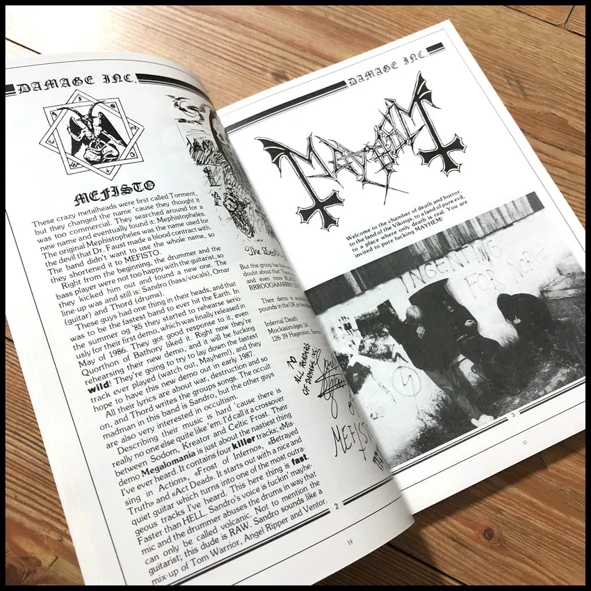 ULTRA DAMAGED: DAMAGE INC. ZINE ANTHOLOGY book (Underground Archives 1) [by Maniac, ex-MAYHEM]