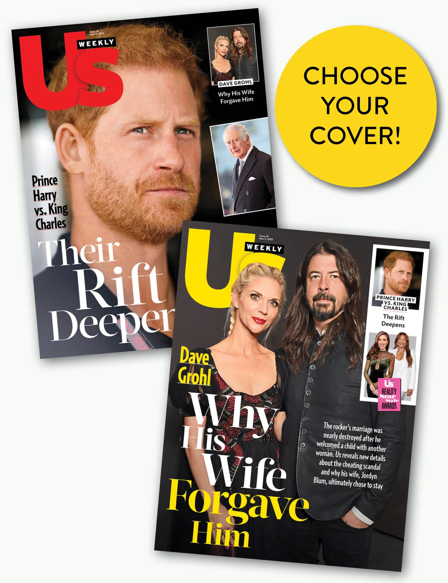 Us Weekly - 05.05.25: Dave Grohl Reveals Why His Wife Forgave Him, Prince Harry & King Charles Feud Heats Up, Gabby Windeys Red Carpet Reign, Reality Star Style Awards & More!