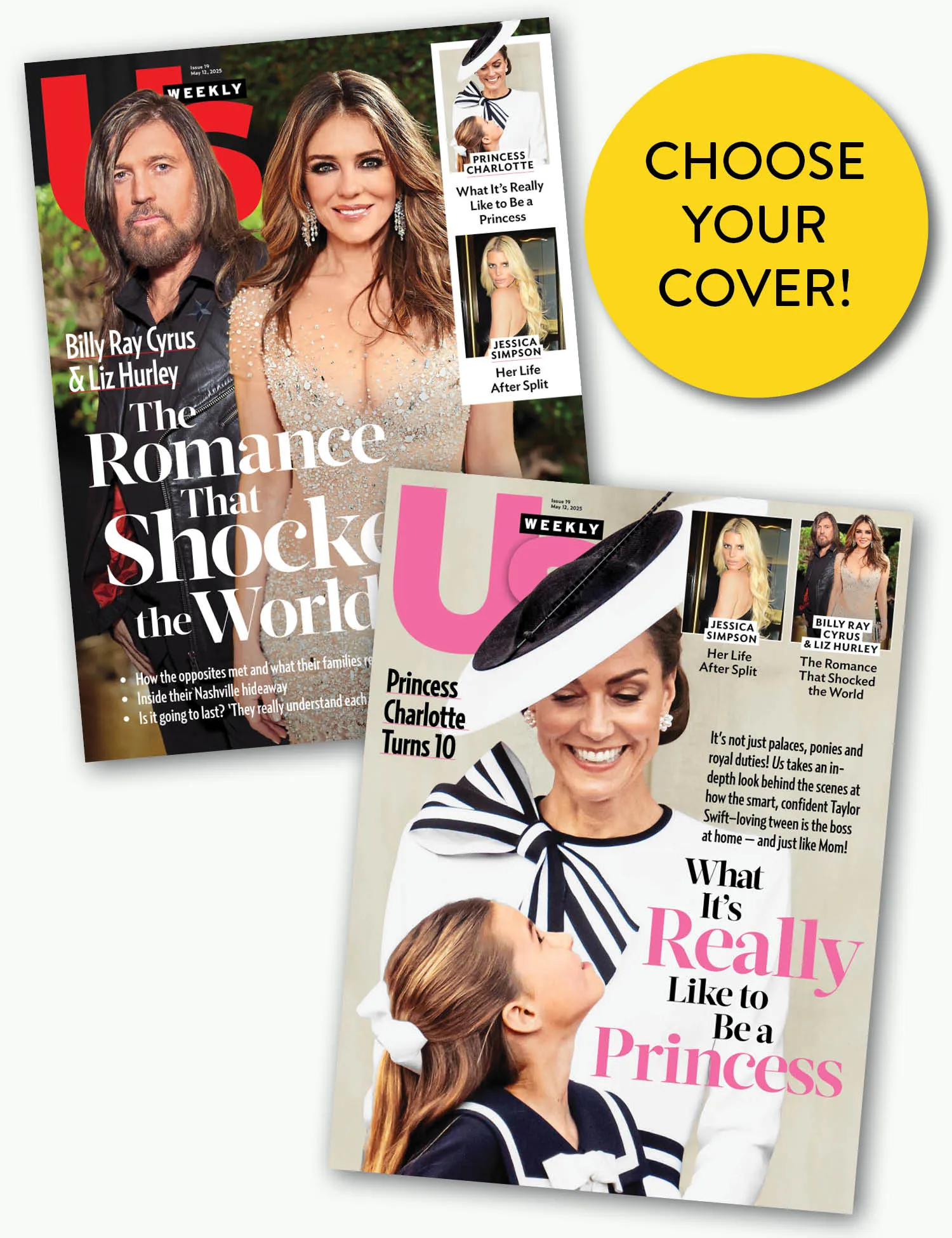 Us Weekly - 05.12.25: Billy Ray Cyrus & Elizabeth Hurleys Shocking Romance, Princess Charlottes Royal Life,  Jessica Simpsons Journey After Her Split & More!