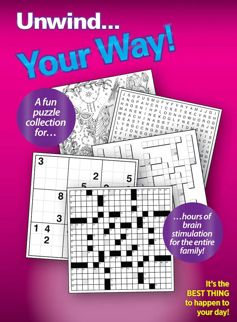 Variety Puzzles 240504 Large Print - Unplug and Unwind! Adult Activity Book: 100  Puzzles, Easy & Fun, Sudoku, Word Search, Crossword, Dot-To-Dot, Coloring Book, CrissCross, Codebreakers & Solve!
