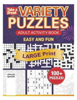 Variety Puzzles Large Print - Unplug and Unwind! Adult Activity Book: Easy and Fun with over 100  Puzzles!!