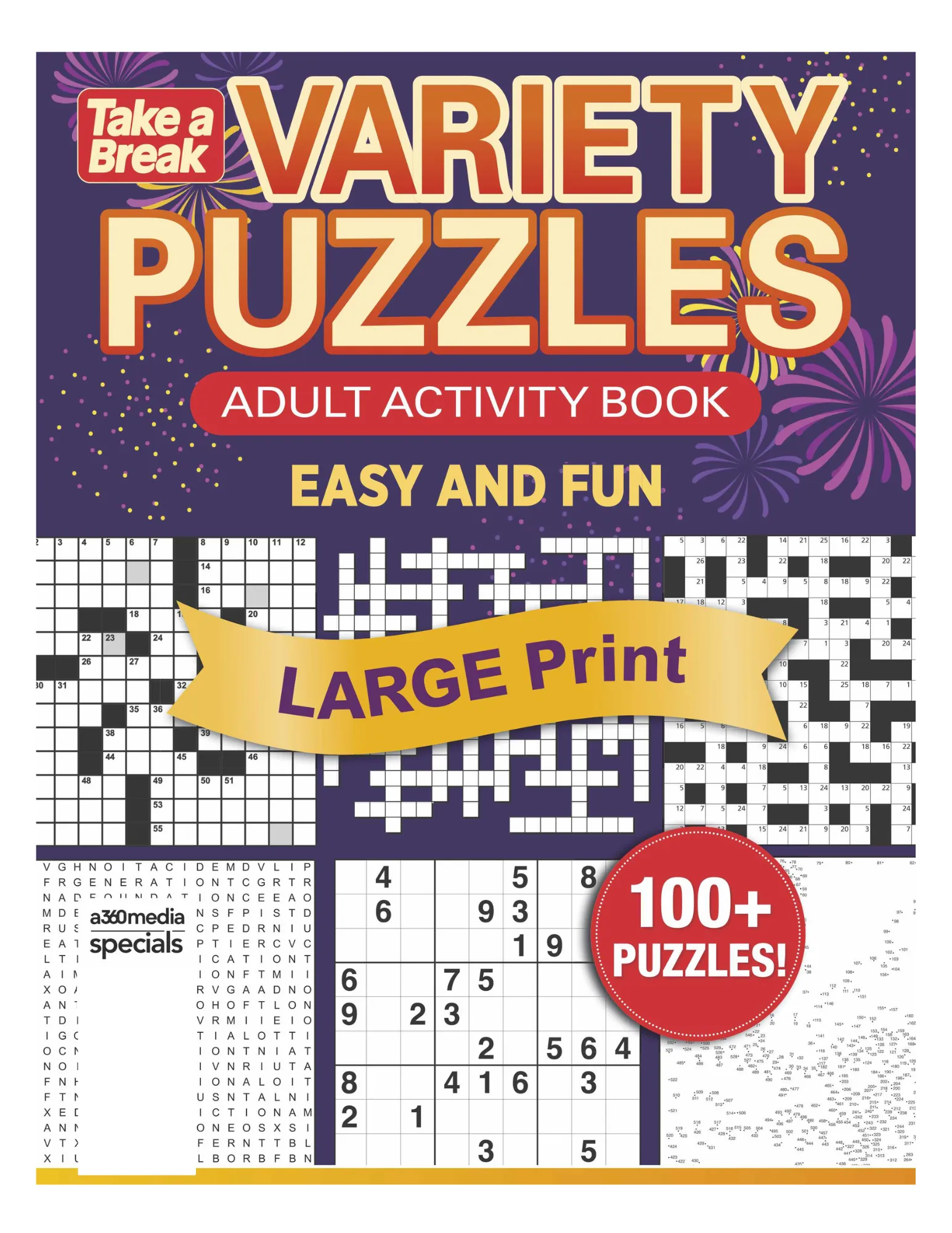 Variety Puzzles Large Print - Unplug and Unwind! Adult Activity Book: Easy and Fun with over 100  Puzzles!!