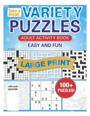Variety Puzzles Large Print - Vo. 1 / Issue 2: Unplug and Unwind! Adult Activity Book: Easy and Fun with over 100  Puzzles!