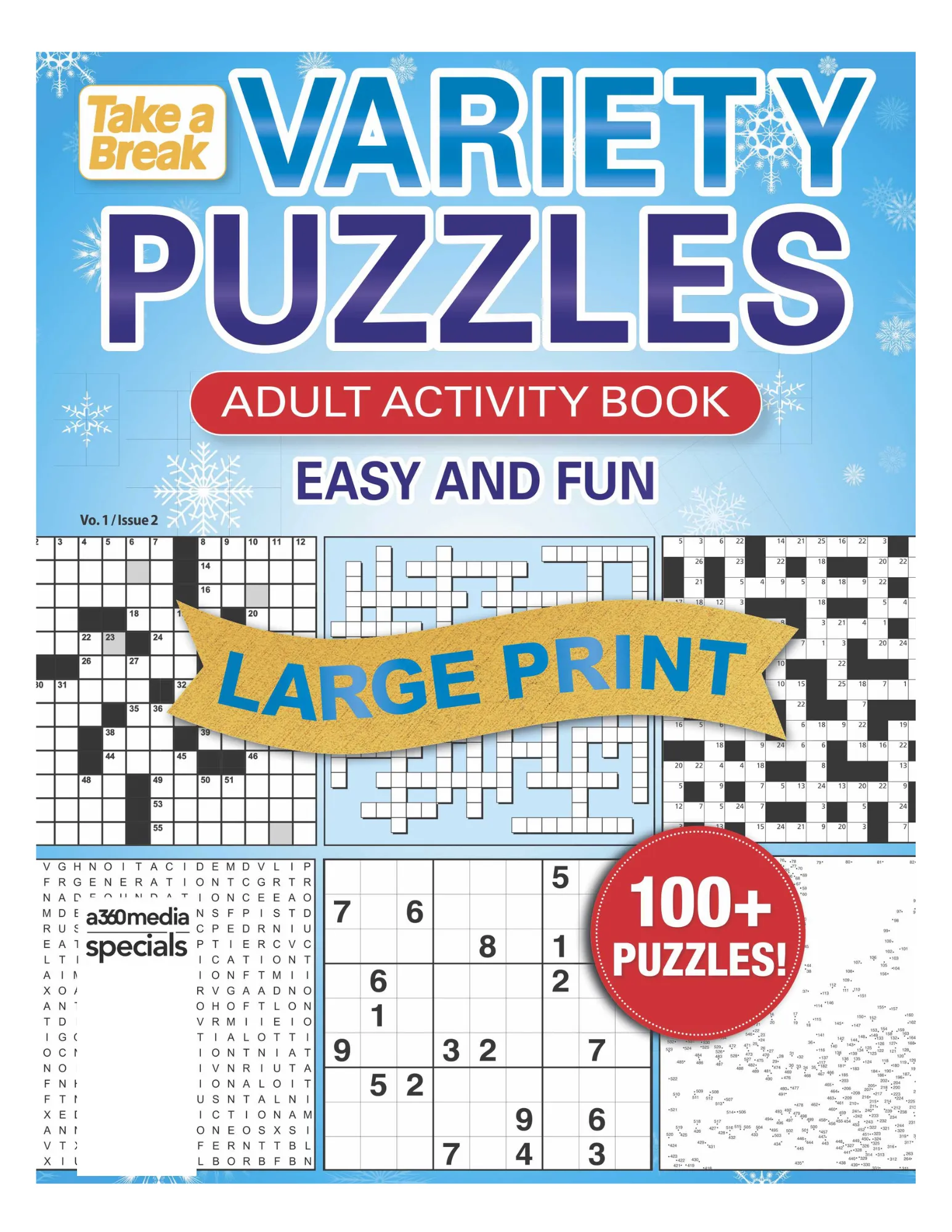Variety Puzzles Large Print - Vo. 1 / Issue 2: Unplug and Unwind! Adult Activity Book: Easy and Fun with over 100  Puzzles!
