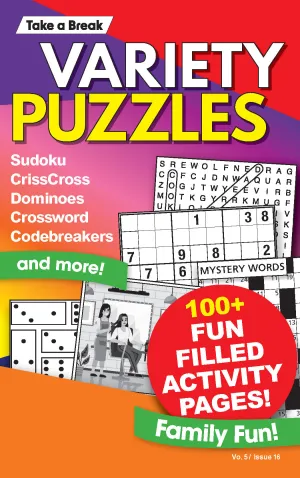 Variety Puzzles - Large Print Vol. 5 Issue 16: 100  Activity Pages, Sudoku, CrissCross, Dominoes, Crossword, Codebreakers, Wordsearch, DigiCross, All Ages, Unwind, De-Stress, Unplug, Self-Care & Solve!
