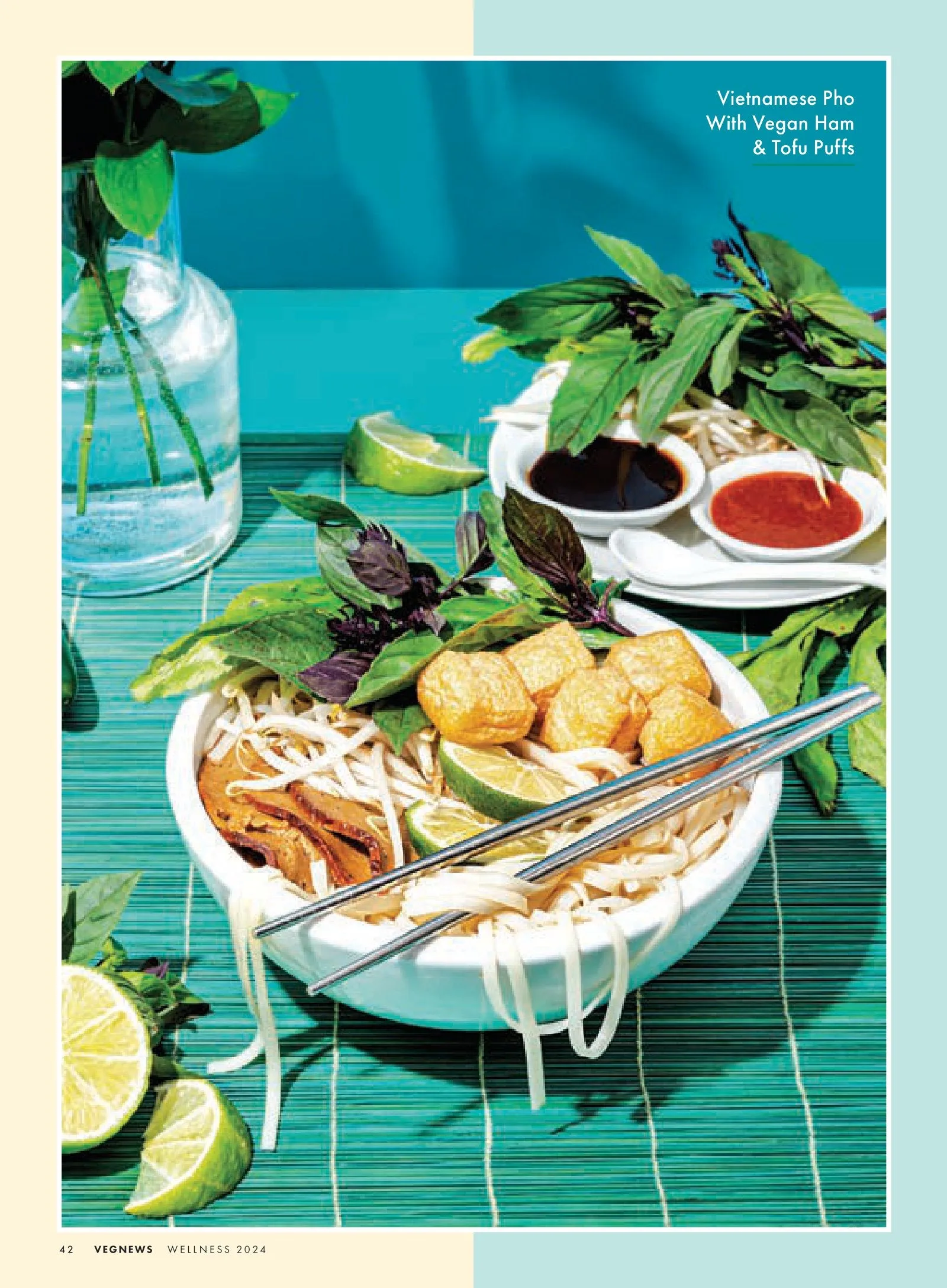 VegNews - 2024 Wellness Issue: Plant-Based Products, Recipes, Food Trends, Beauty, Fashion, Media, Secrets To The Blue Zone, Indulge Like A Parisian, Ramen, Pho, Pozole, Vegan-Friendly Resorts & More!