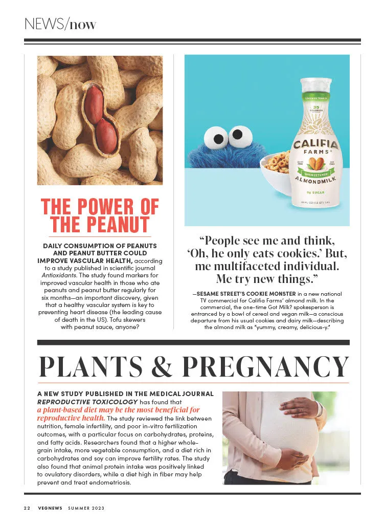 VegNews Summer Issue 2023 - 50  Plant-Based Food & Lifestyle Recipes, Barbecue, Jamaican & Seafood, Vegan Destination Weddings, Favorite Cookbooks, Netflix Richa Moorjani Interview & Travel Getaways!