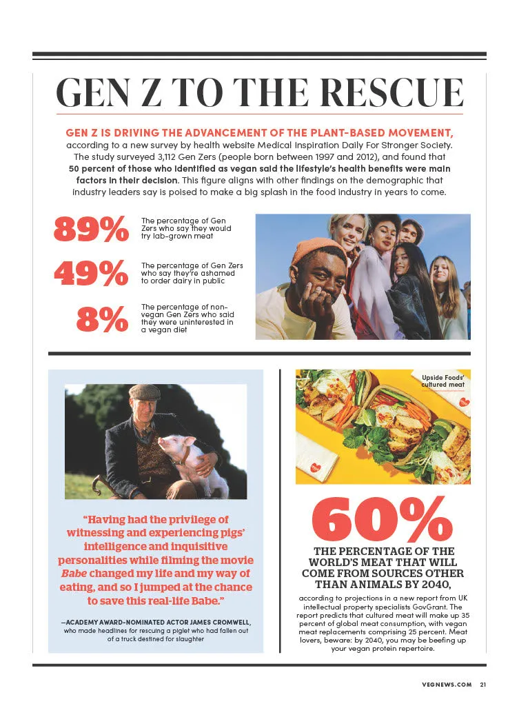 VegNews Summer Issue 2023 - 50  Plant-Based Food & Lifestyle Recipes, Barbecue, Jamaican & Seafood, Vegan Destination Weddings, Favorite Cookbooks, Netflix Richa Moorjani Interview & Travel Getaways!