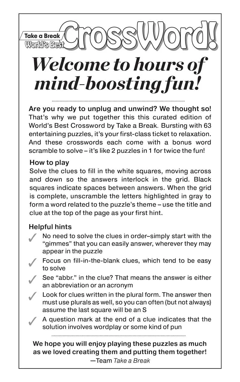 World's Best Cross Word - Large Print Vo. 5 / Issue 20: 99  Puzzles, Mystery Words, Bonus Word Scramble, Summer Time Edition, Helpful Hints, Relax, Unwind, Unplug, Boost Brain, De-Stress & Solve!