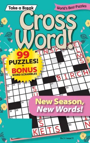 World's Best Cross Word - Vol. 5 Issue 11: 99 Puzzles   Bonus Word Scrambles, New Twist, Solve Riddle By Unscrambling Letters In Shaded Box, Helpful Hints, All Ages, Unplug, Relax, Unwind & De-Stress!