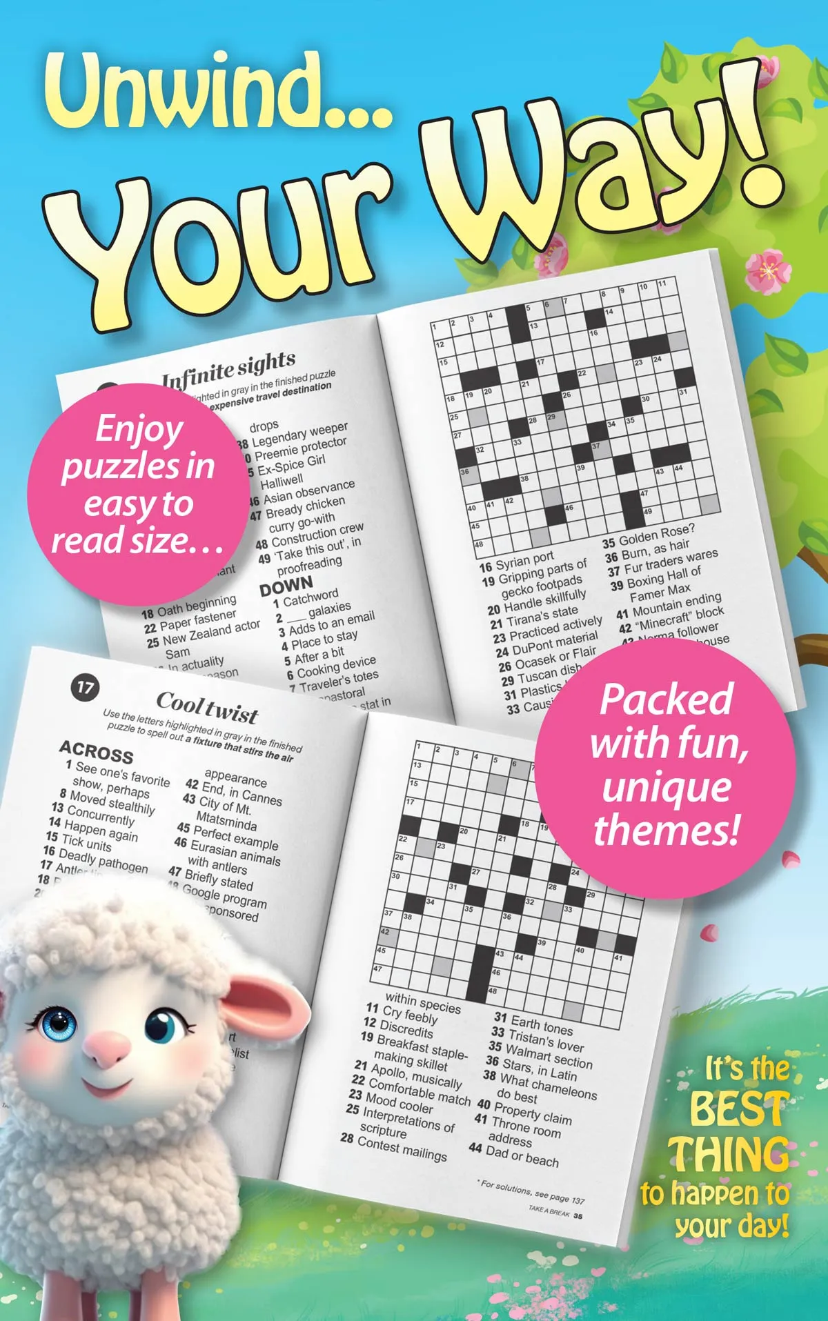 World's Best Puzzle - Crossword 25.03.14: Spring Time Edition! Large Print, 99  Puzzles & Mystery Words, Take Anywhere For Relaxation, Unwind, Unplug, Sharpen Your Mind & More!