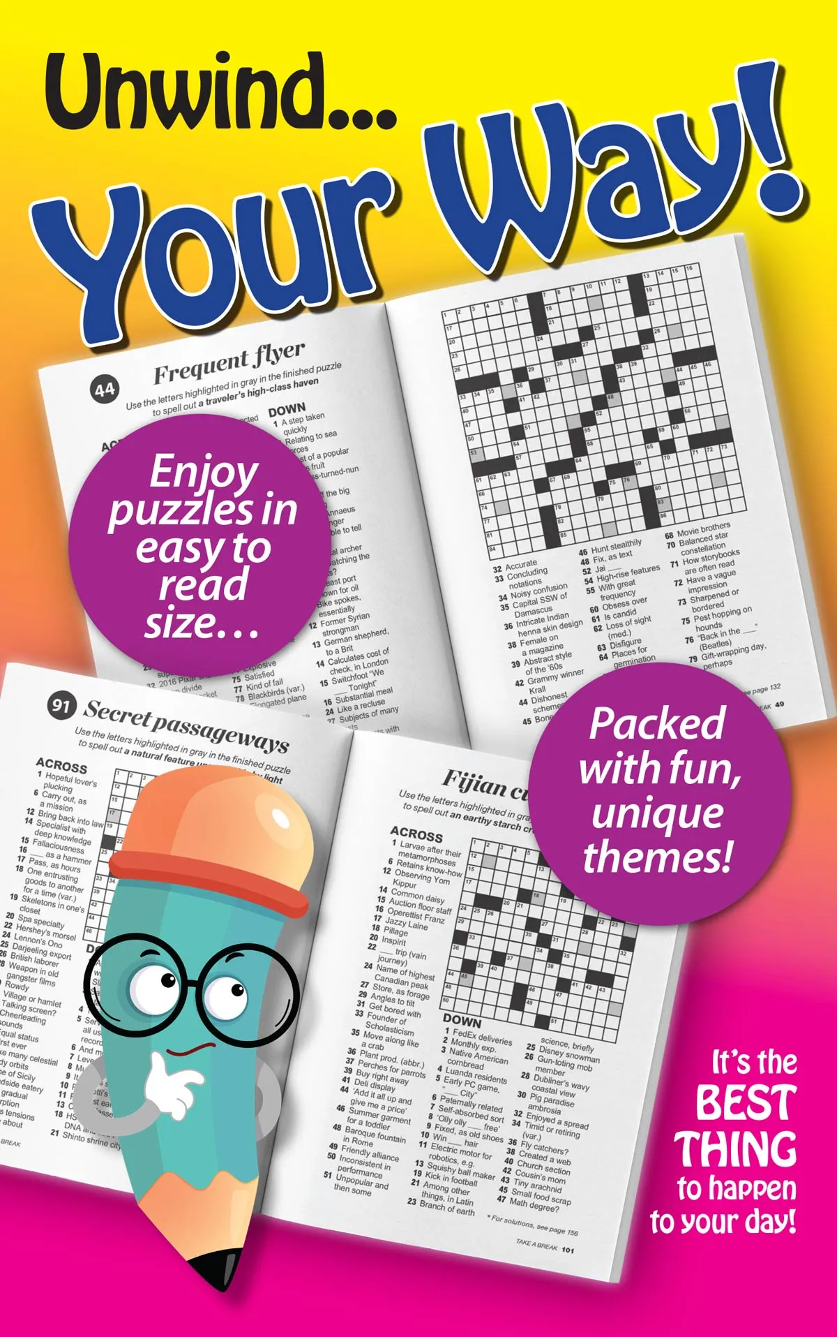 World's Best Puzzle - Crossword 25.04.11: 99 Puzzles & Mystery Words, Large Print, Bonus Word Scrambles, Take On The Go, Enjoy Hours Of Mind-Boosting Fun & More!