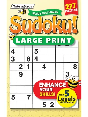 World's Best Puzzle - Sudoku 25.03.13: Large Print, 277 Puzzles, Enhance Your Skills With 5 Levels of Difficulty, Spring Edition, Bumble Bees & More!