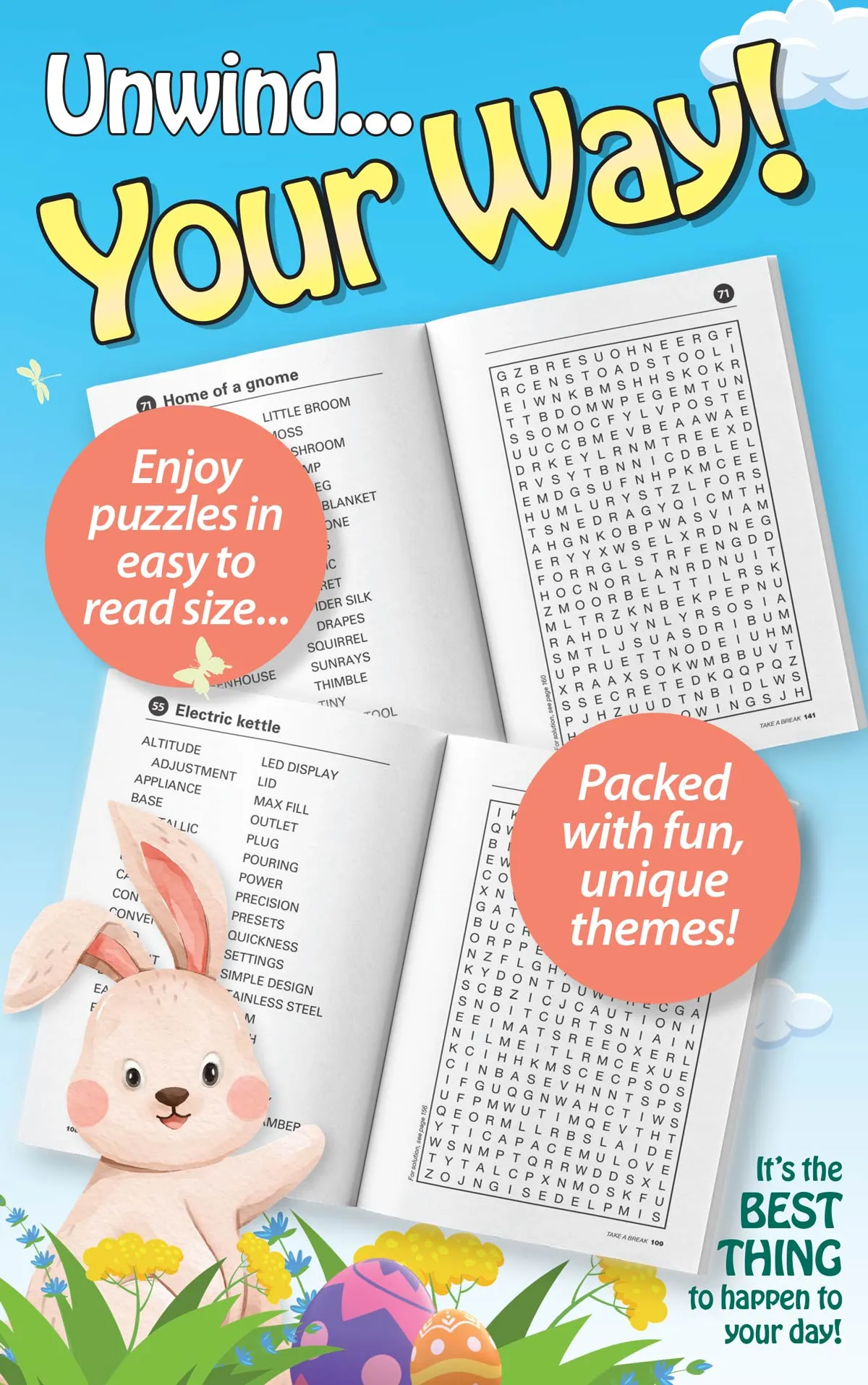 World's Best Puzzle- Word Search 25.03.07: Large Print, Over 71 Puzzles, Easter Themed Easy Viewing Puzzles, The Perfect Way To Unwind & Sharpen Your Brain!