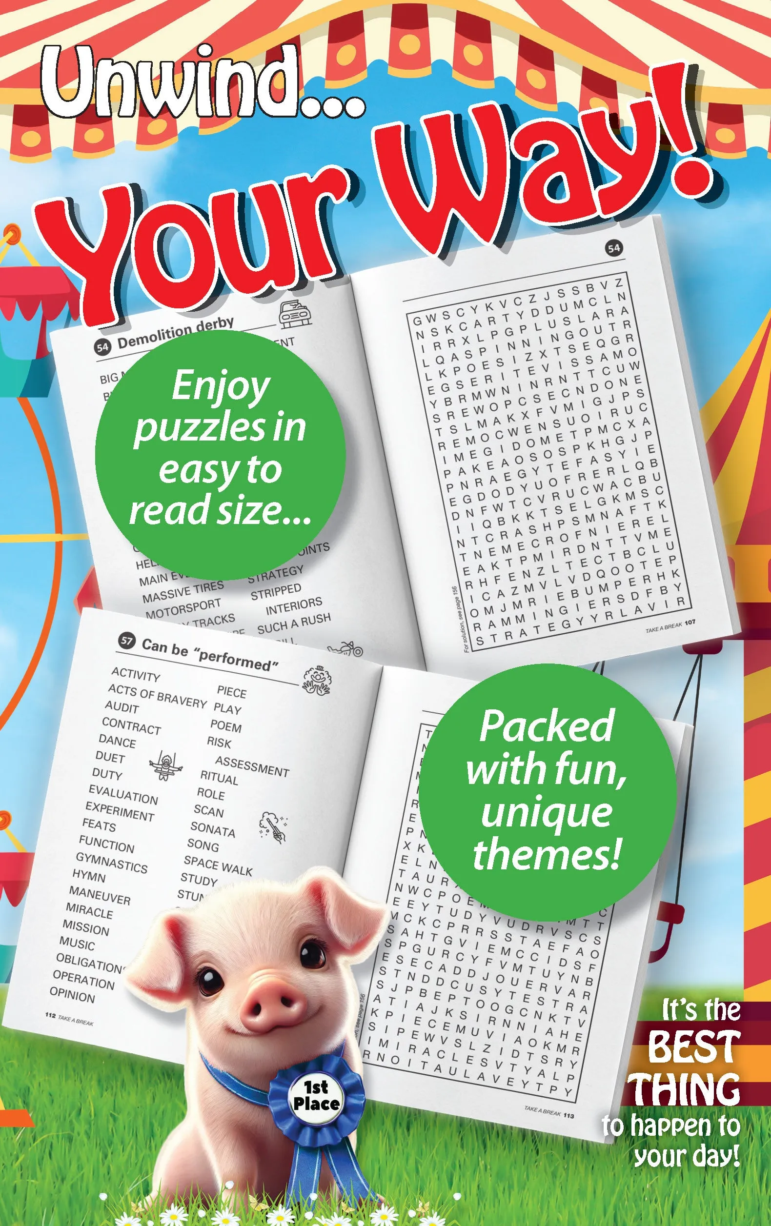 World's Best Puzzle - Word Search 25.04.18: Large Print, 71 Puzzles, 100 Pages, State Fair Edition, The Perfect Way To Unwind & Sharpen Your Brain!