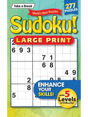World's Best Puzzles - Sudoku 245101 Large Print: 277 Puzzles, Enhance Your Skills With 5 Levels Of Difficulty, Hours Of Mind-Boosting Fun, Brain Challenges, Relax, Unwind, Unplug, De-Stress & Solve!