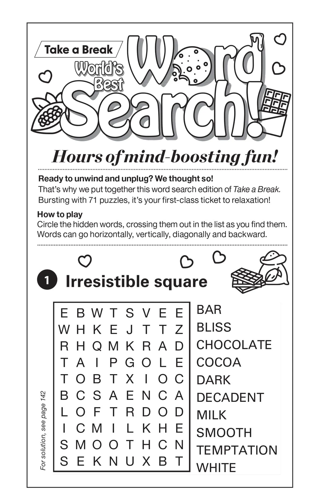 World's Best Puzzles - Word Search 25.01.24: Large Print Edition, 71  Easy Chocolate Lover Themed Puzzles For Valentine's Day! Hours Of Mind-Boosting Fun, Unwind, Unplug, Your Ticket To Relaxation!