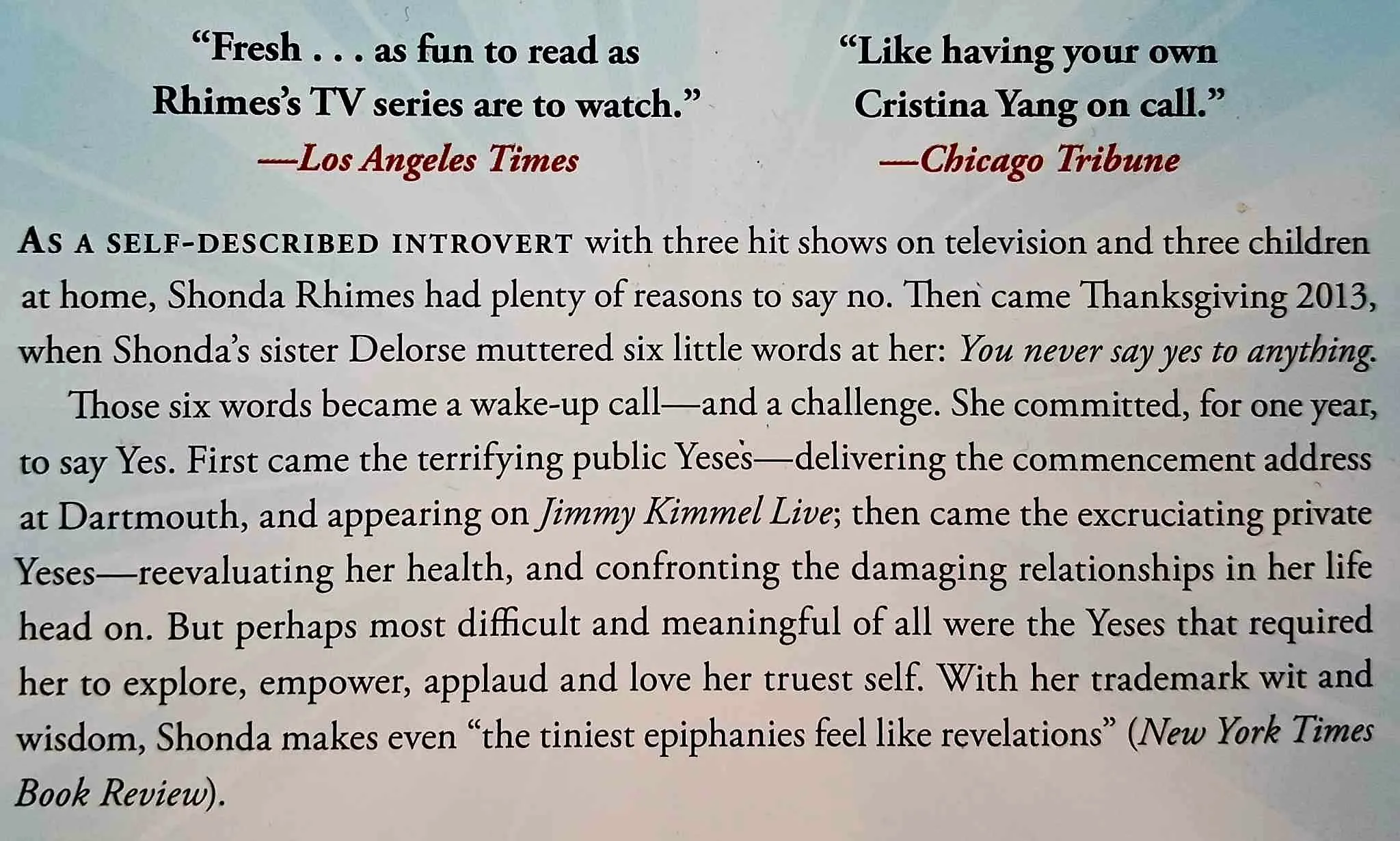YEAR OF YES - Shonda Rhimes